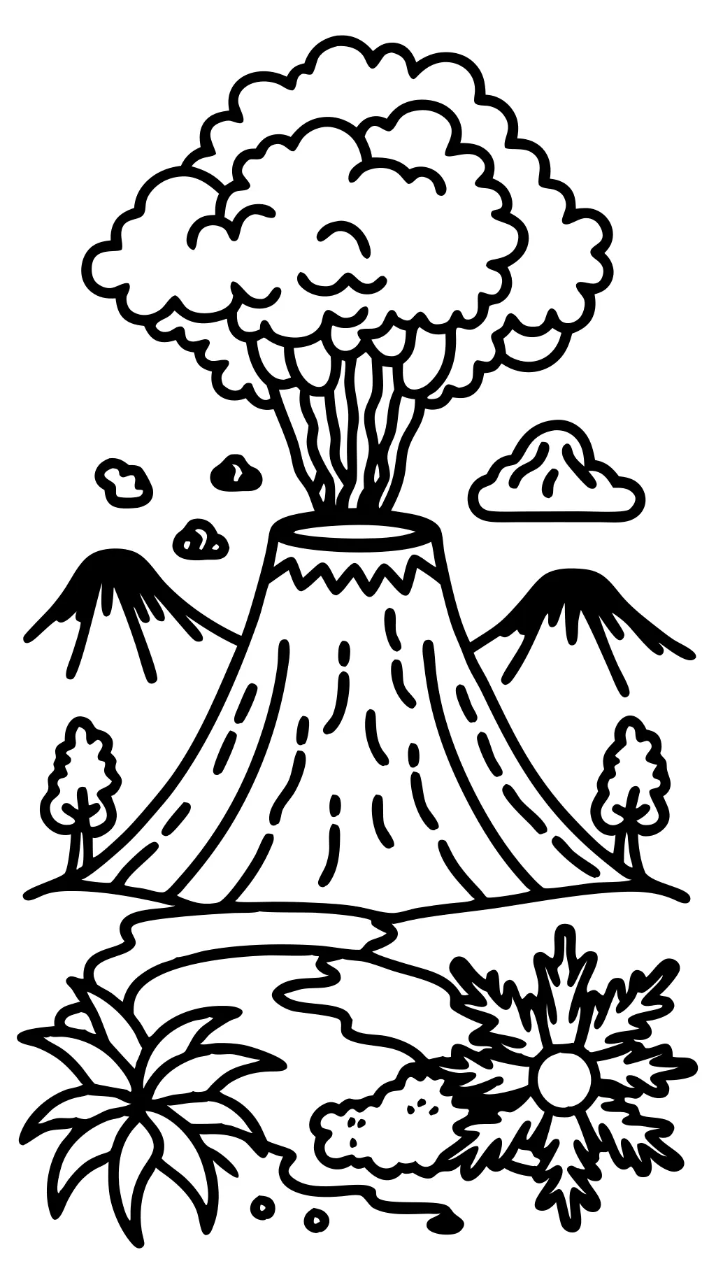 volcano coloring pages